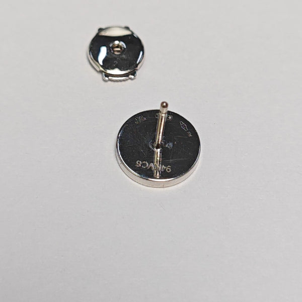 18k White Gold Black Stud Earring