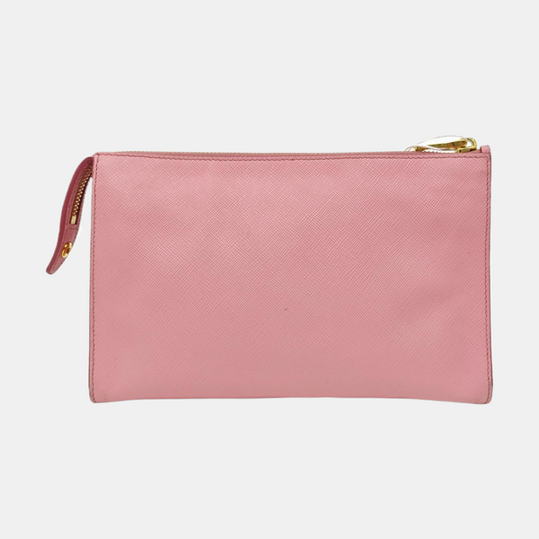 Saffiano Calfskin Clutch Pink