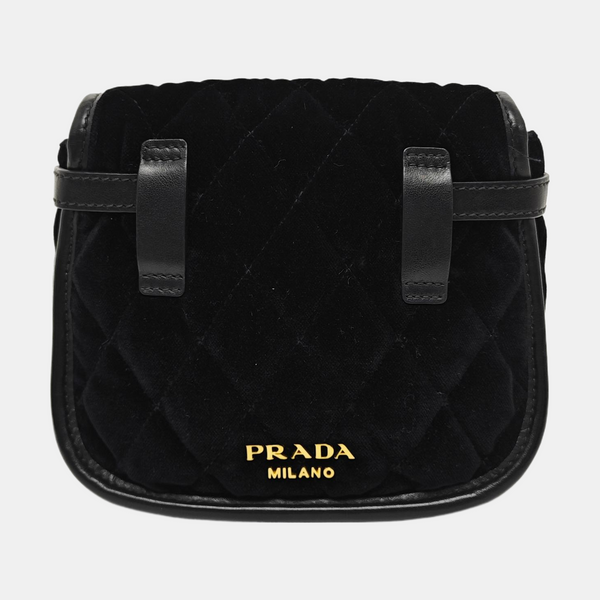 Belt Bag Quilted Velvet Black