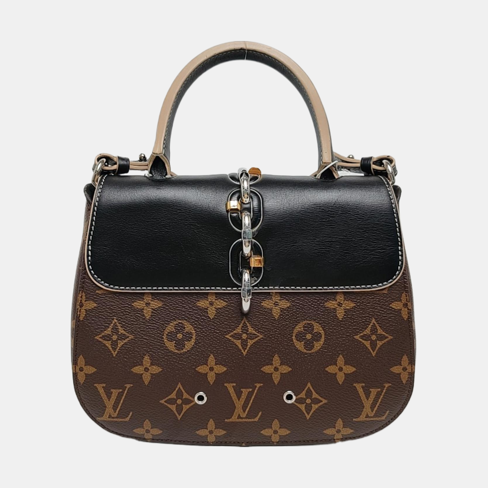CHAIN IT PM Monogram Coated Canvas Black