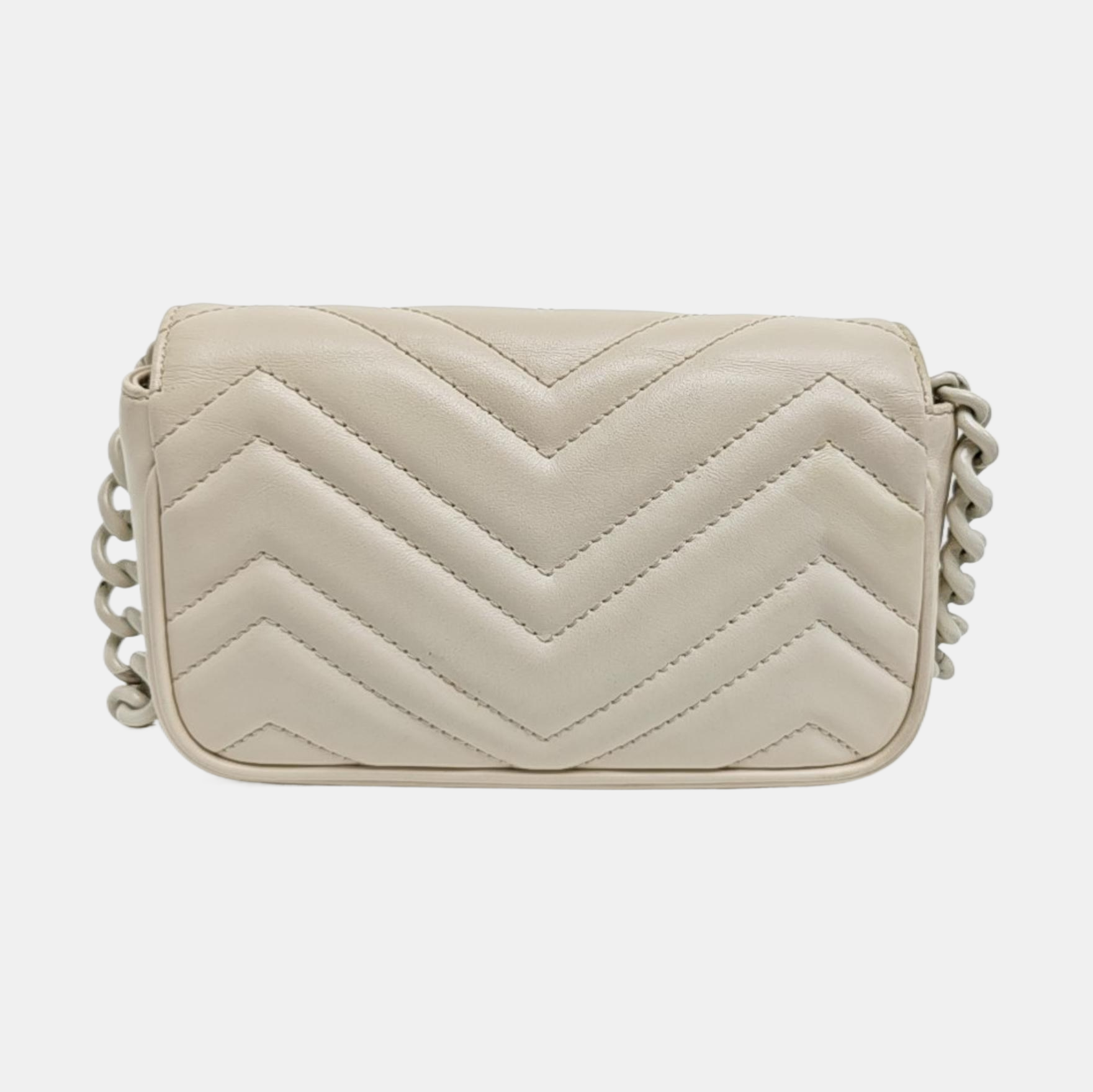 GG Marmont Mini Quilted Calfskin White