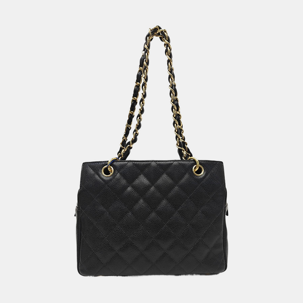 CHANEL PETITE Quilted Grained Calfskin Black