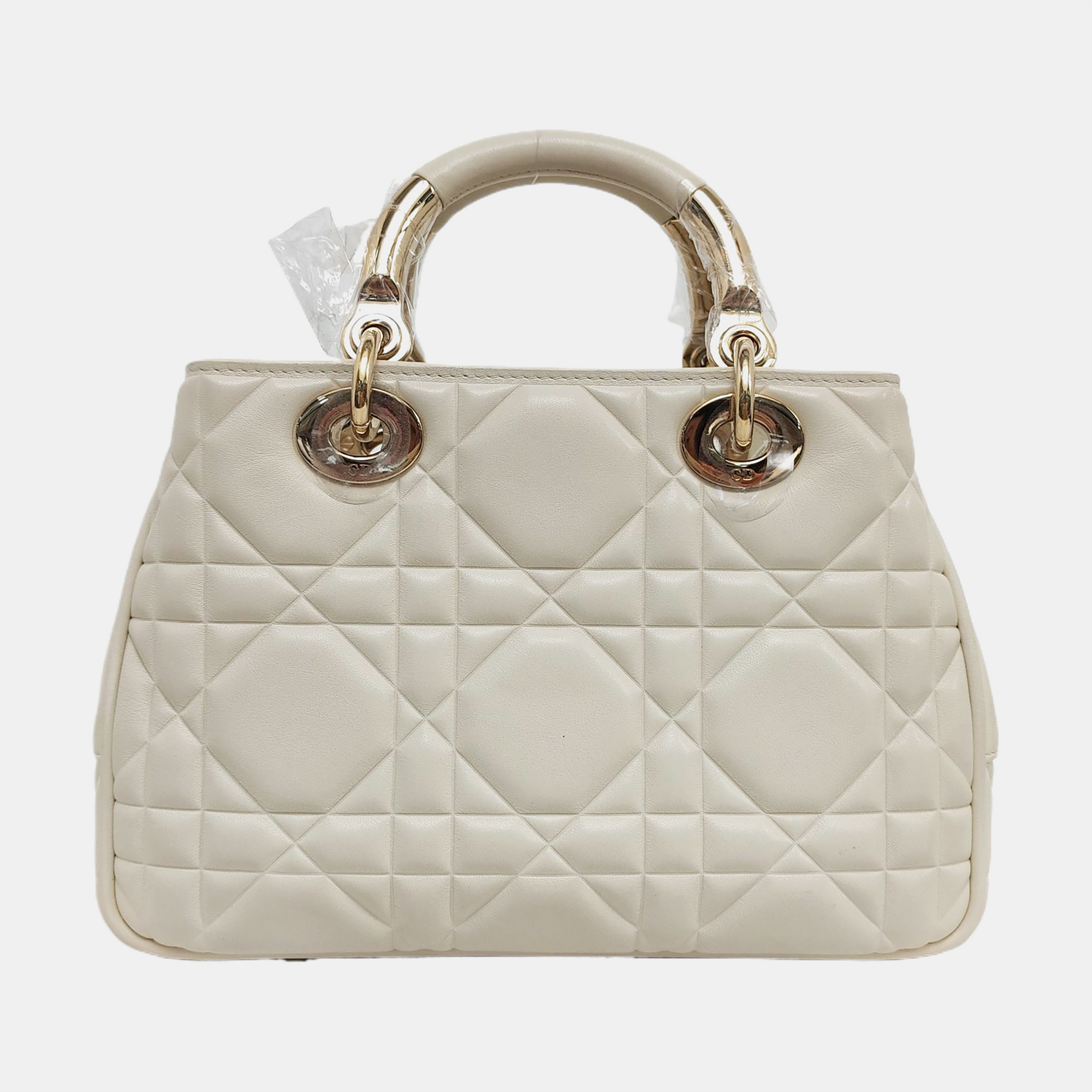 Lady 95.22 Small Cannage Calfskin White
