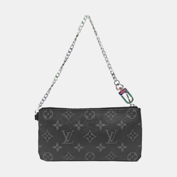 Monogram Coated Canvas Shoulder Bag Gray