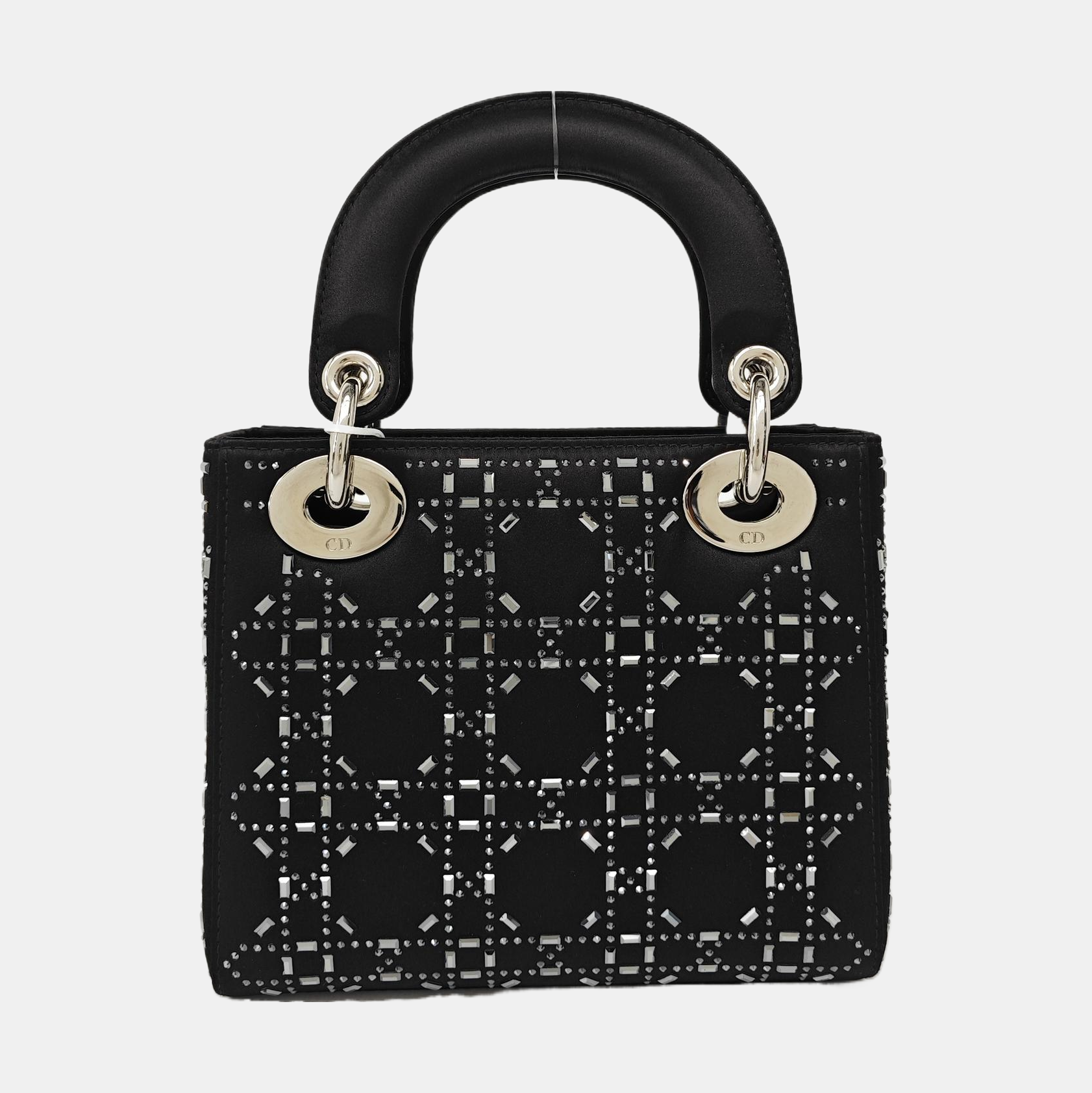 Lady Dior Mini Cannage Silk Satin Black