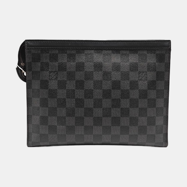 Pochette Voyag MM Damier Graphite Coated Canvas Gray
