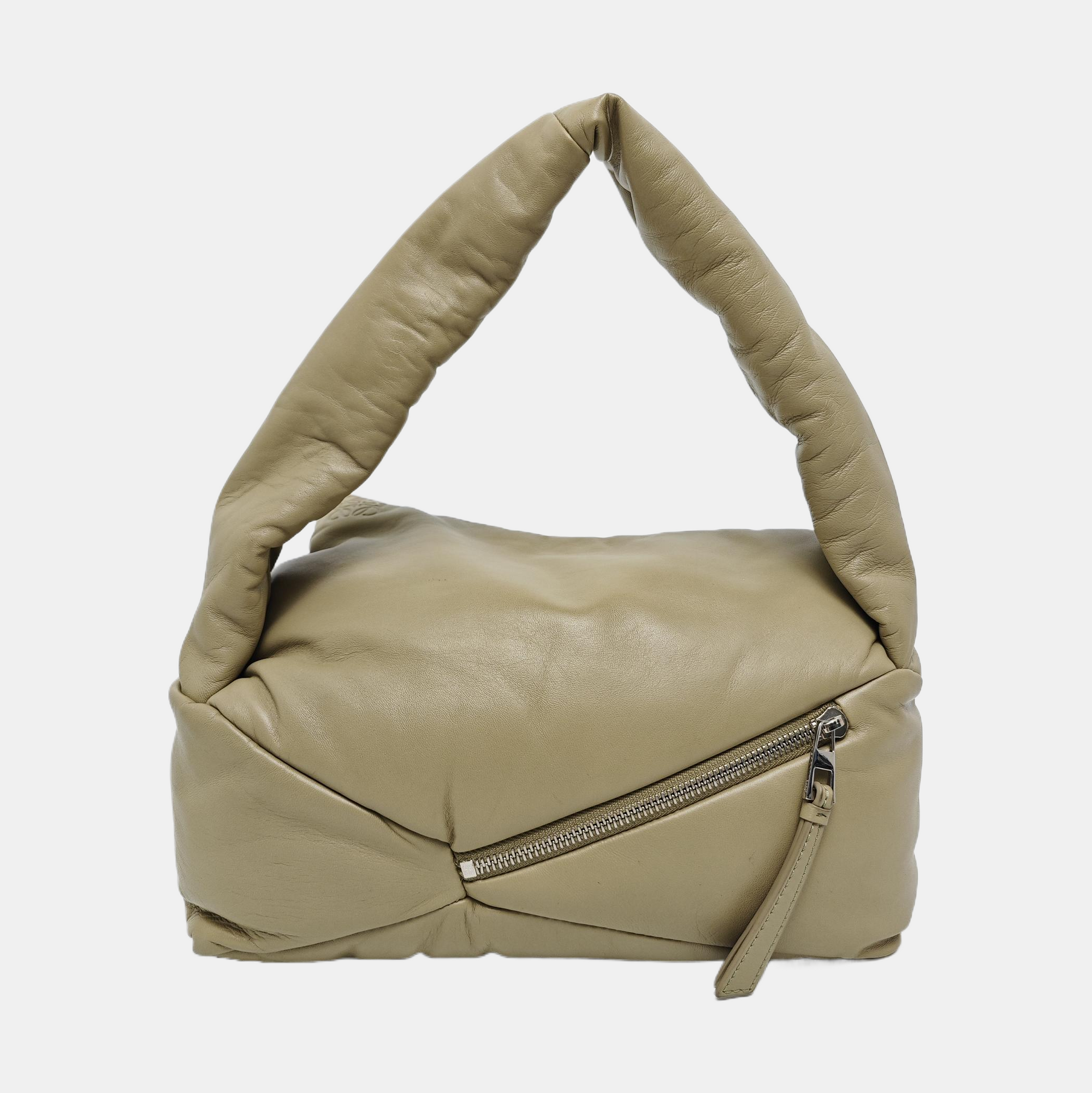 Authenticated pre-owned  Puzzle Quilted Lambskin Green - Top Handle Bag at Looply