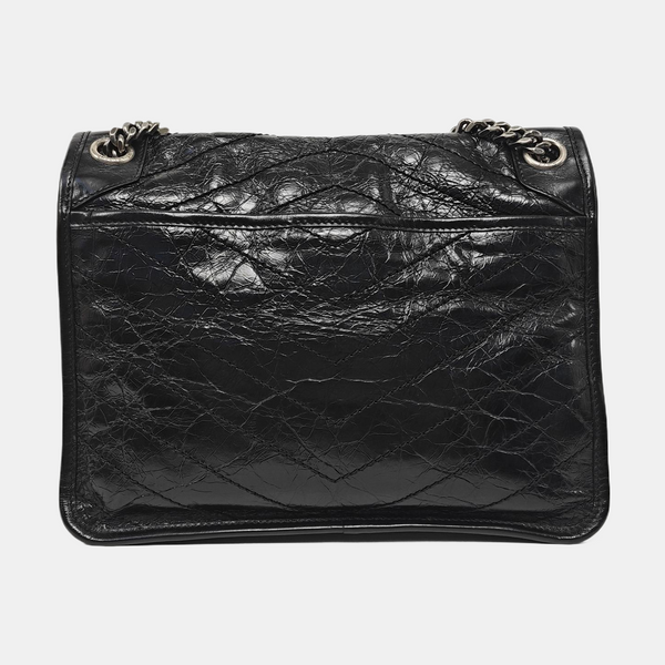 NIKI Medium Chevron Calfskin Black