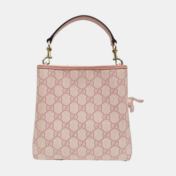 GG Emblem Small Monogram Coated Canvas Pink
