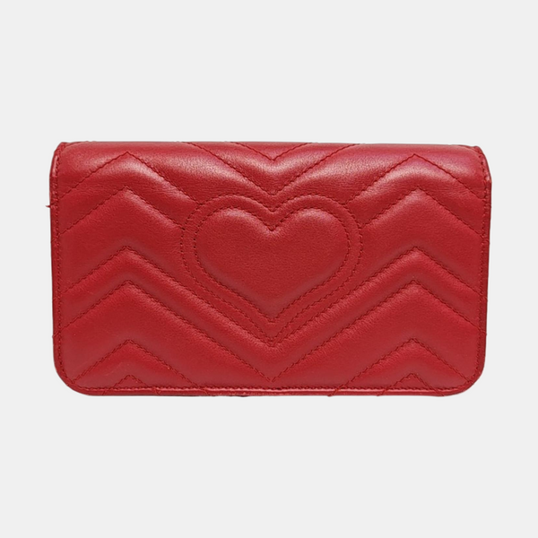 GG Marmont Super Mini Quilted Calfskin Red