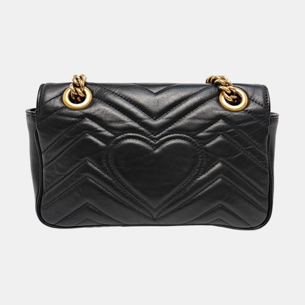GG Marmont Small Quilted Calfskin Black