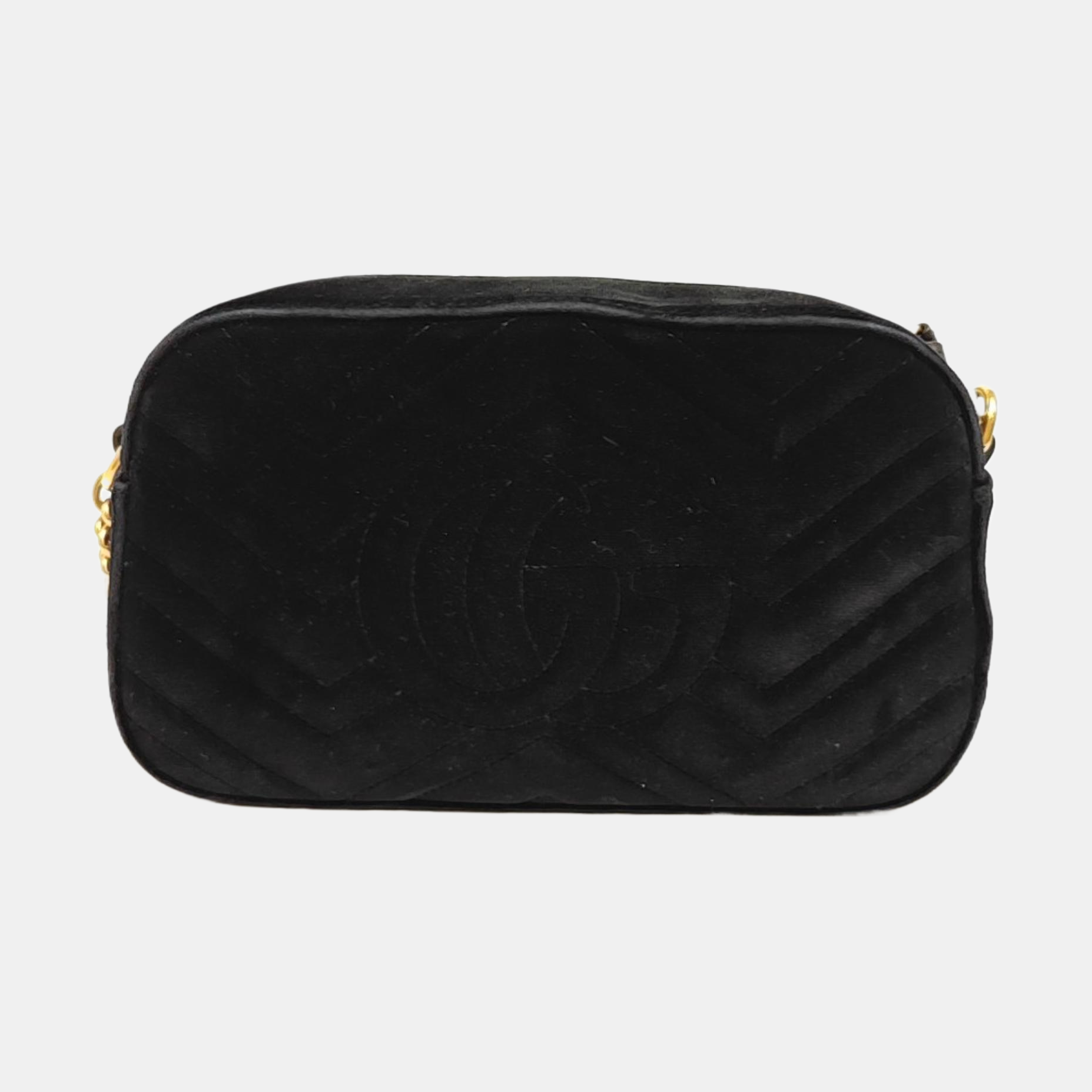 GG Marmont Small Quilted Velvet Black