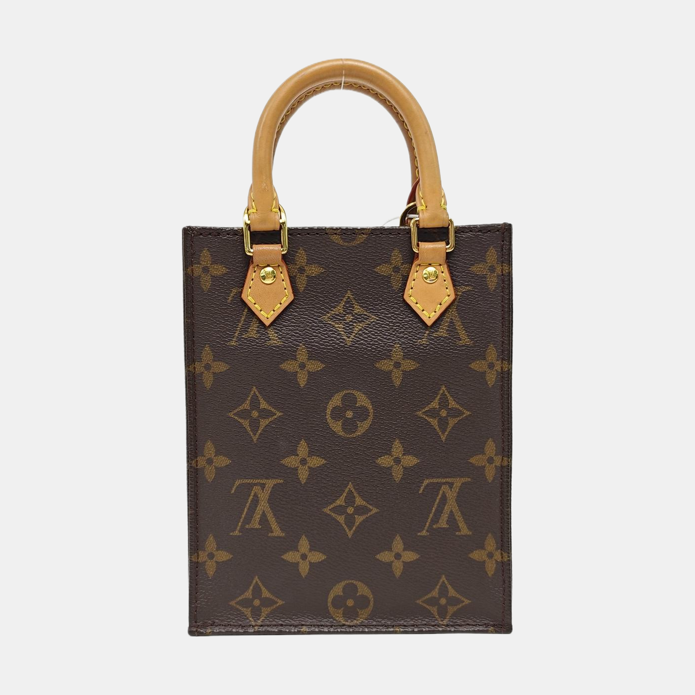 SAC PLAT Mini Monogram Coated Canvas Brown