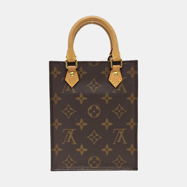 SAC PLAT Mini Monogram Coated Canvas Brown