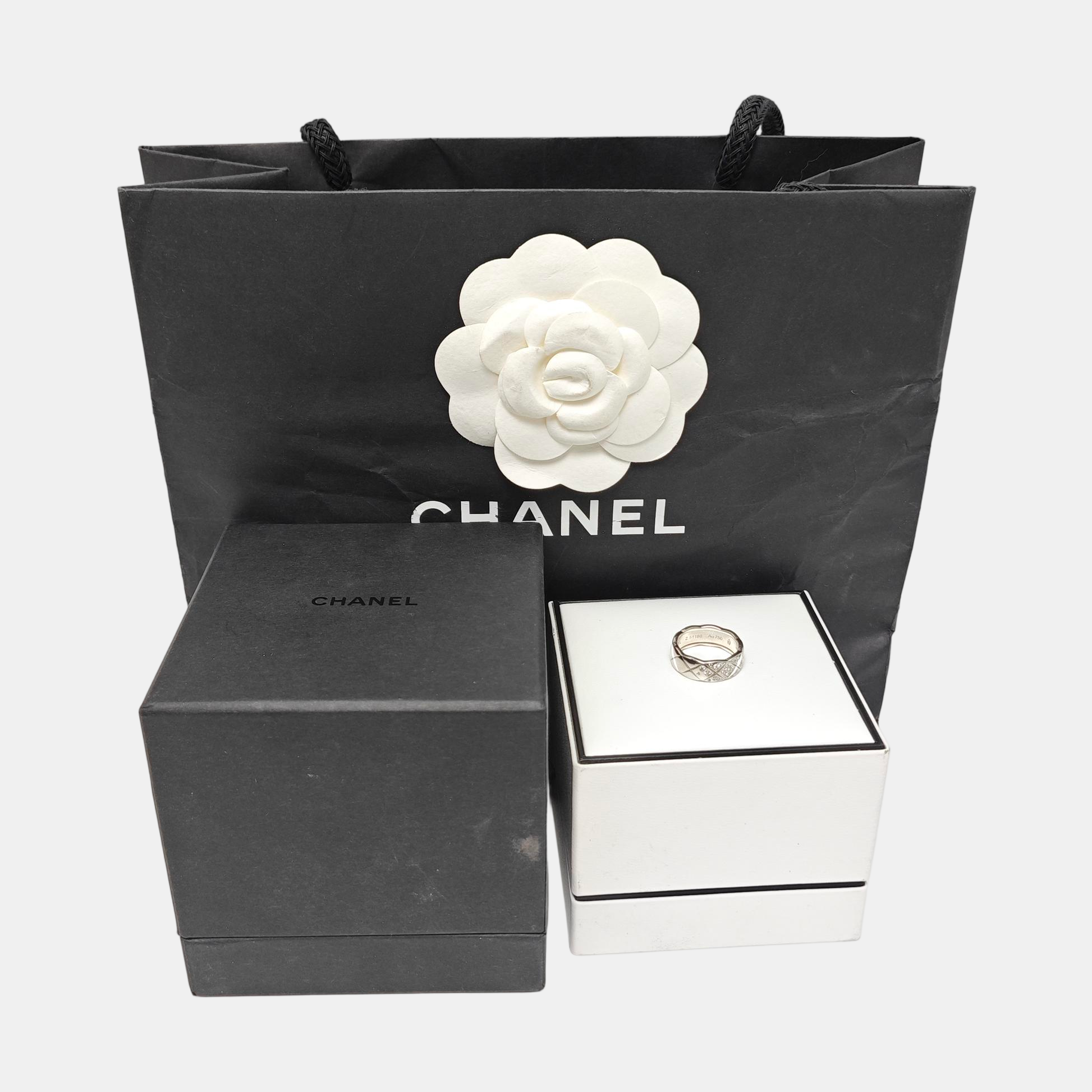 COCOCRUSH 18k White Gold Silver Ring EU 50