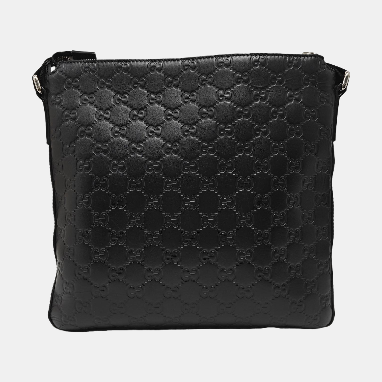 Signature Medium Monogram Calfskin Black