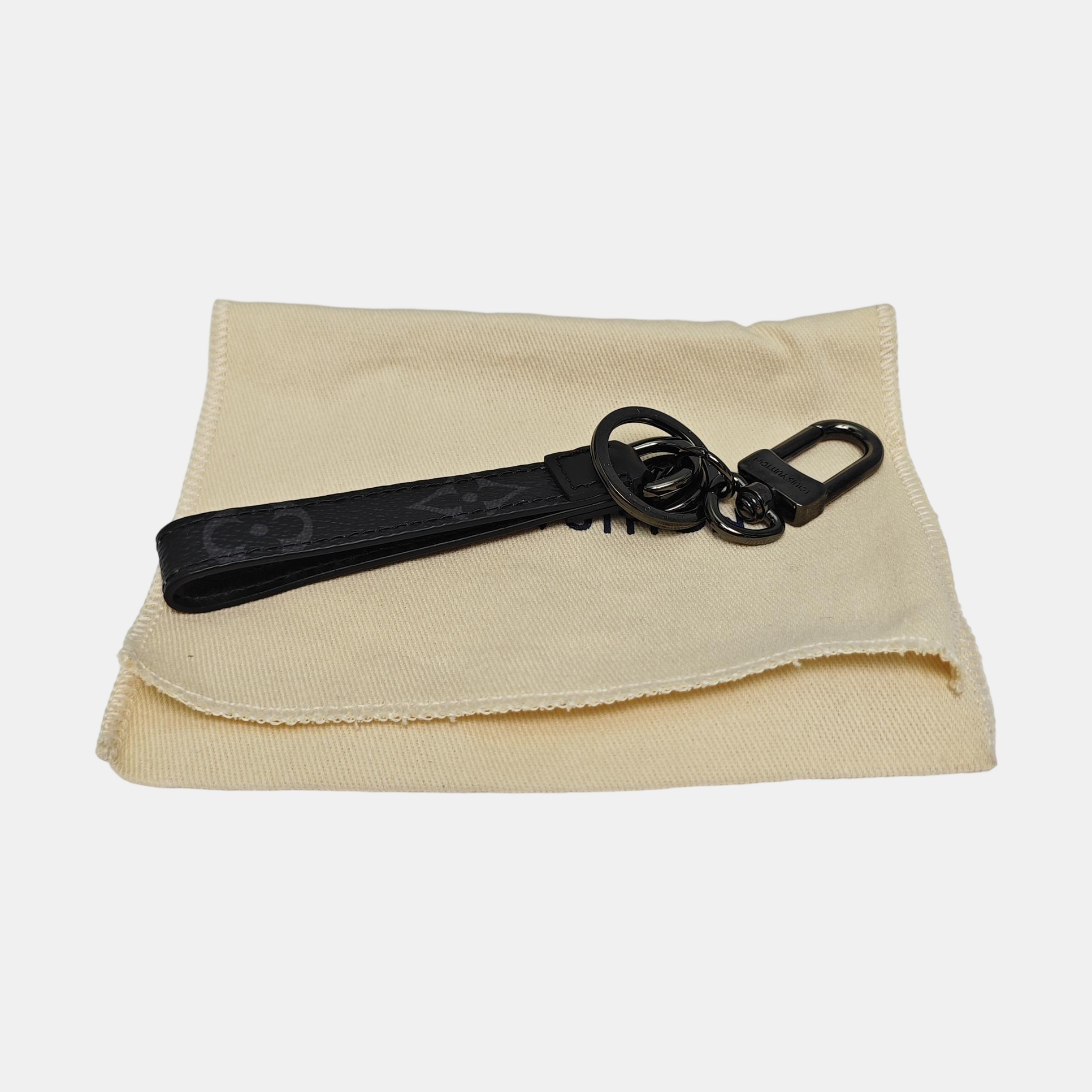 Coated Canvas Bag Charm Black