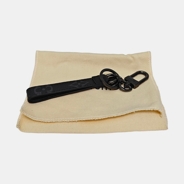 Coated Canvas Bag Charm Black