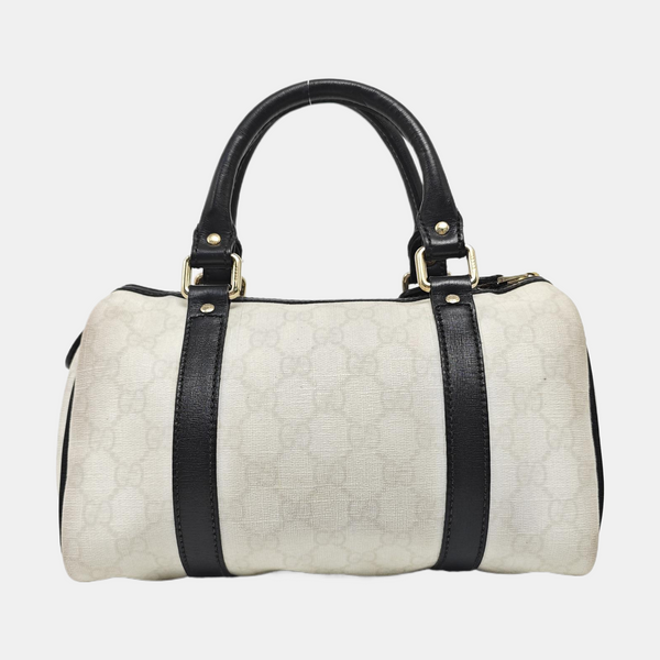 Joy Monogram Coated Canvas White