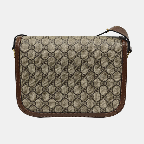 Horsebit 1955 Medium Monogram Coated Canvas Beige