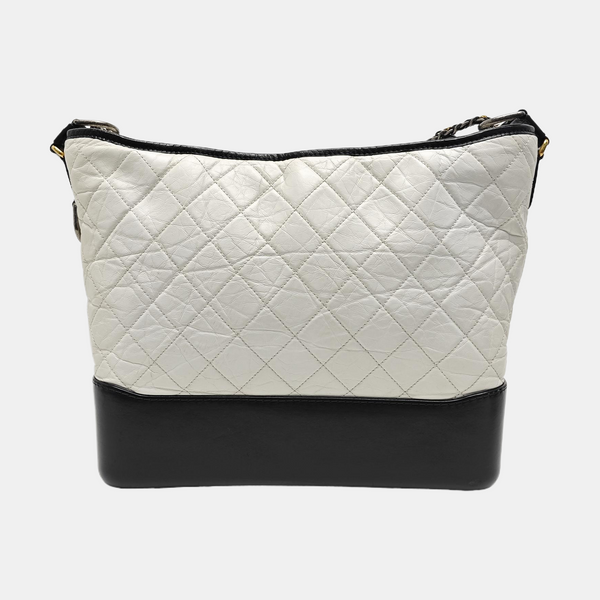 GABRIELLE Large Quilted Calfskin White