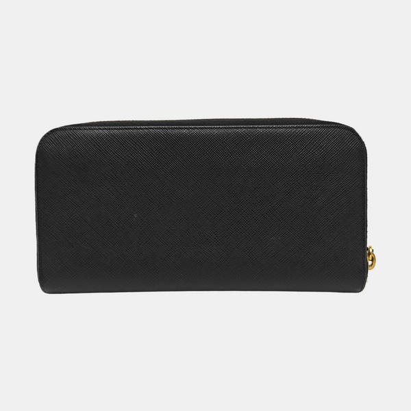 Zippy Wallet Saffiano Calfskin Black Wallet