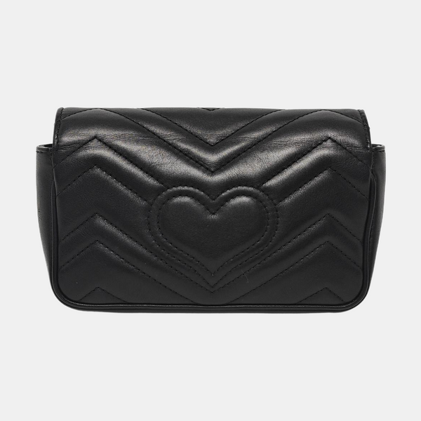 GG Marmont Mini Quilted Calfskin Black