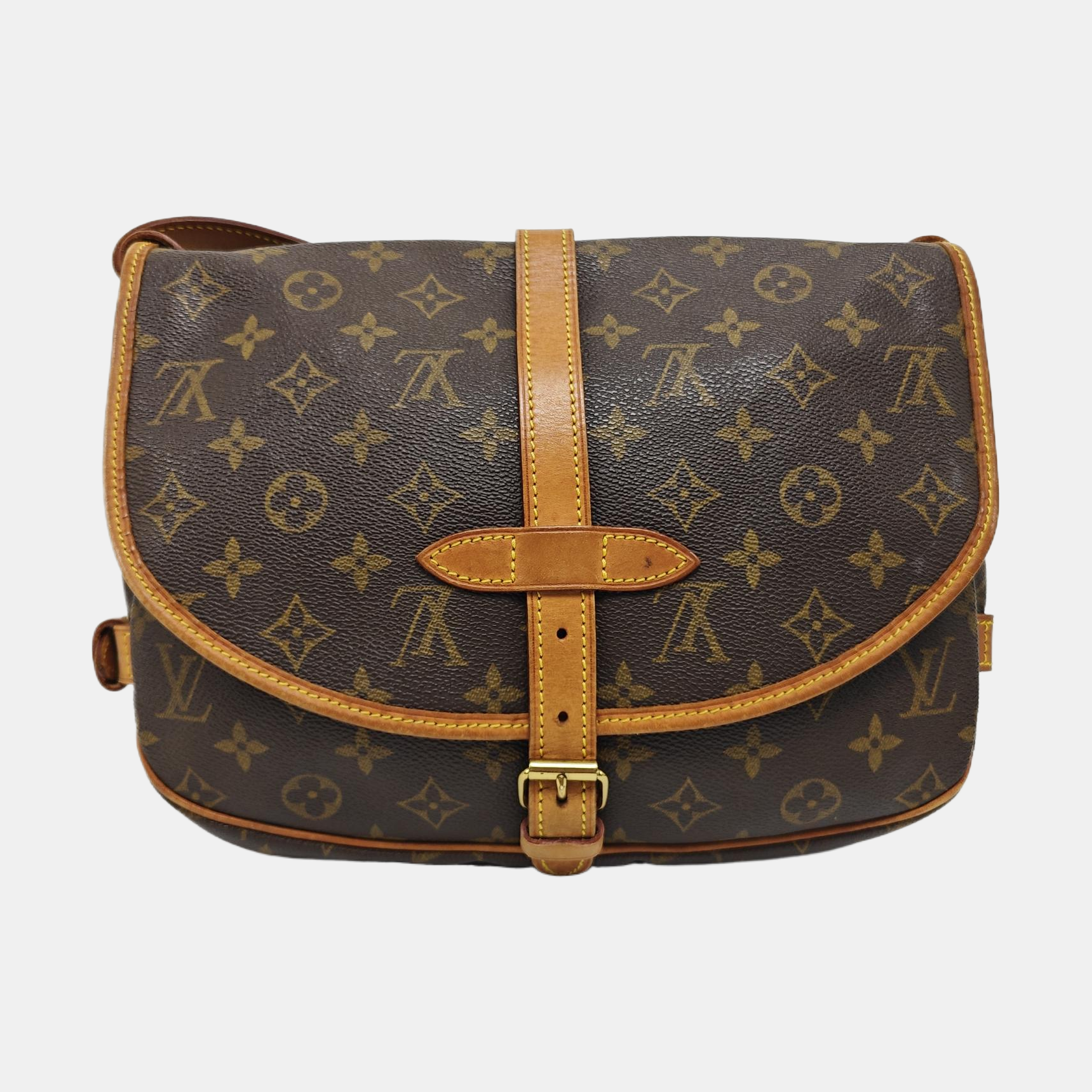 SAUMUR 30 Monogram Coated Canvas Brown