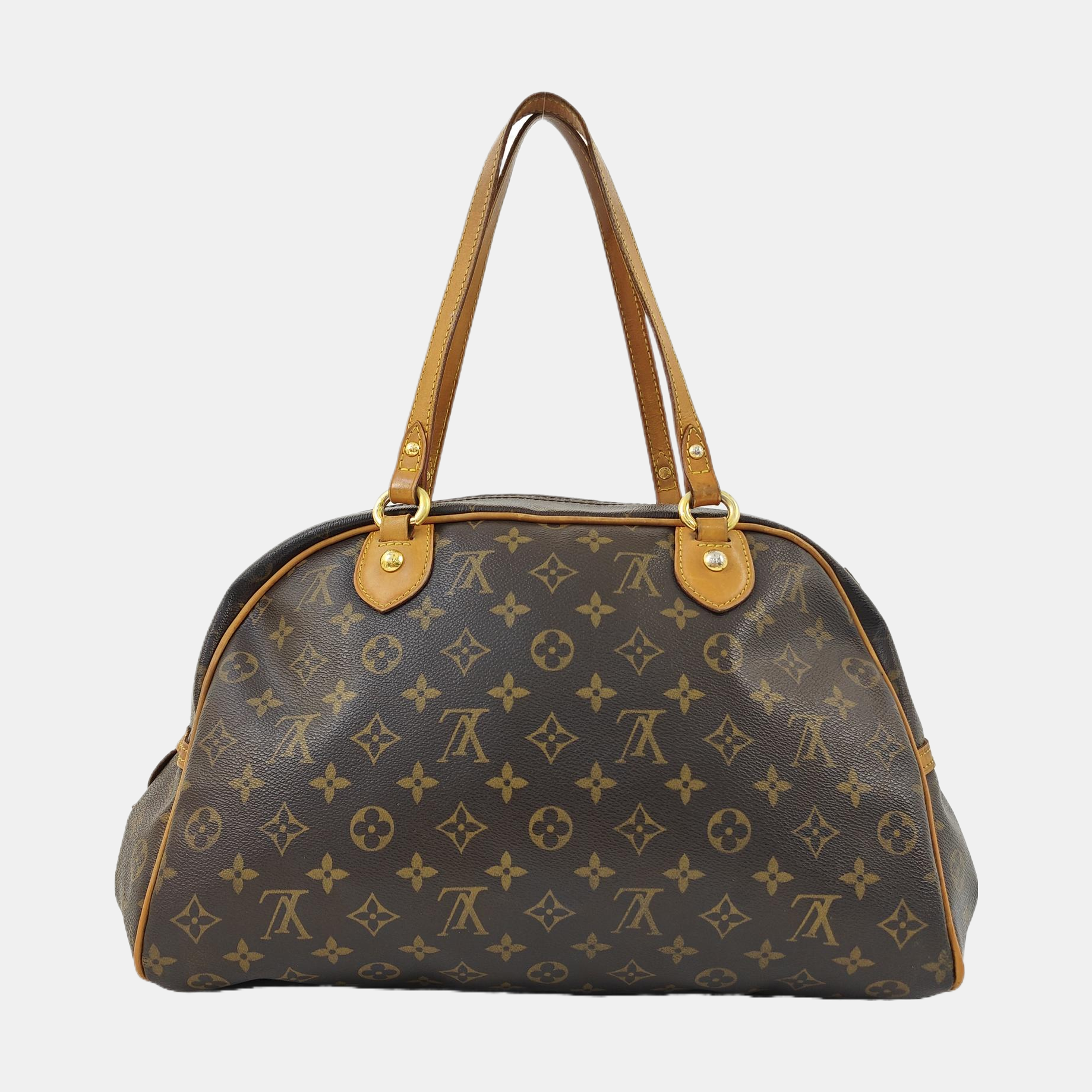MONTORGUEI Monogram Coated Canvas Brown