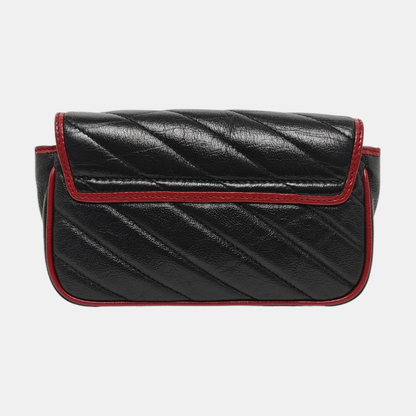 GG Marmont Super Mini Quilted Calfskin Black