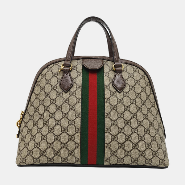 Ophidia Medium Monogram Coated Canvas Beige