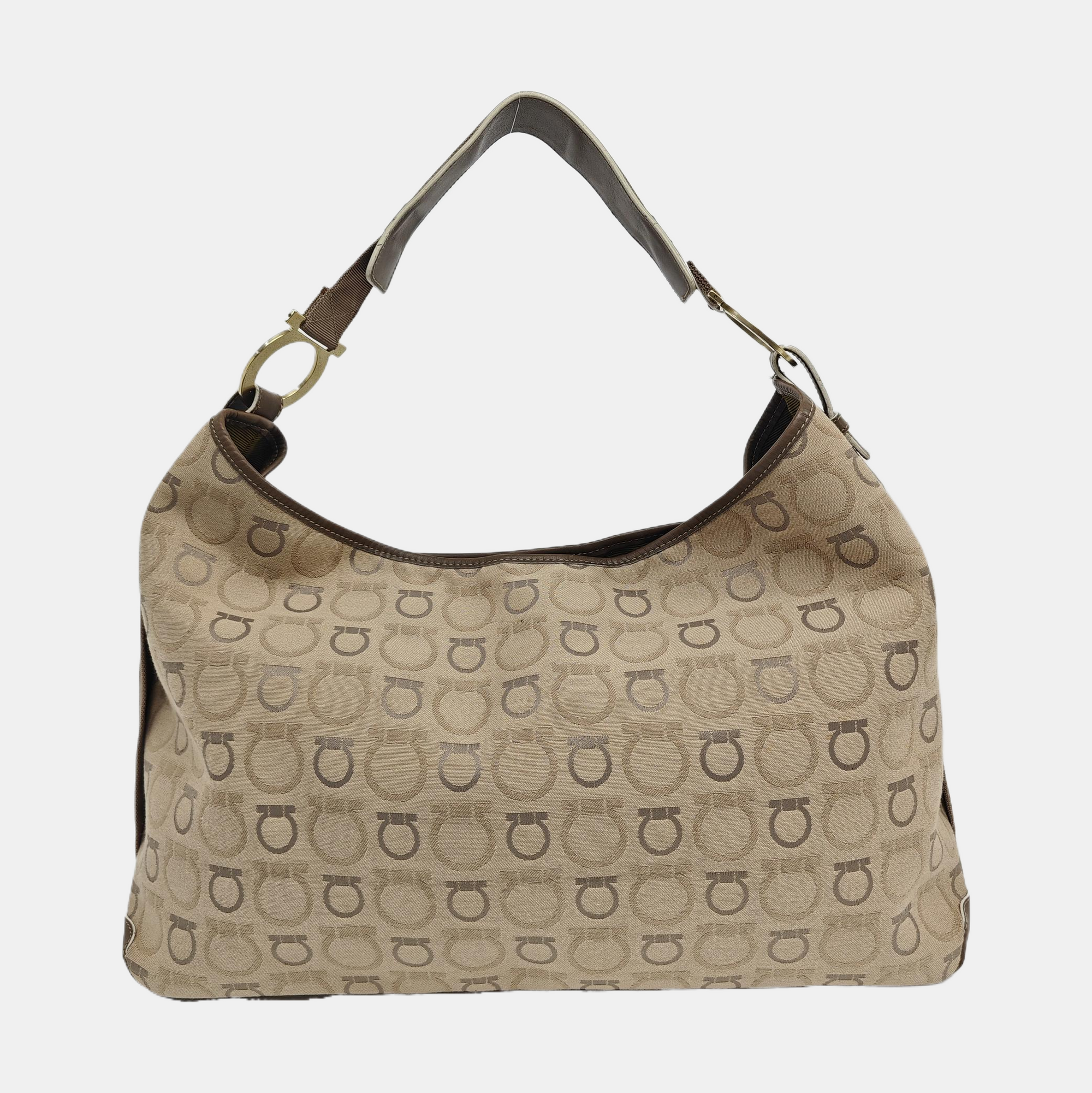 Fabric Top Handle Bag Beige