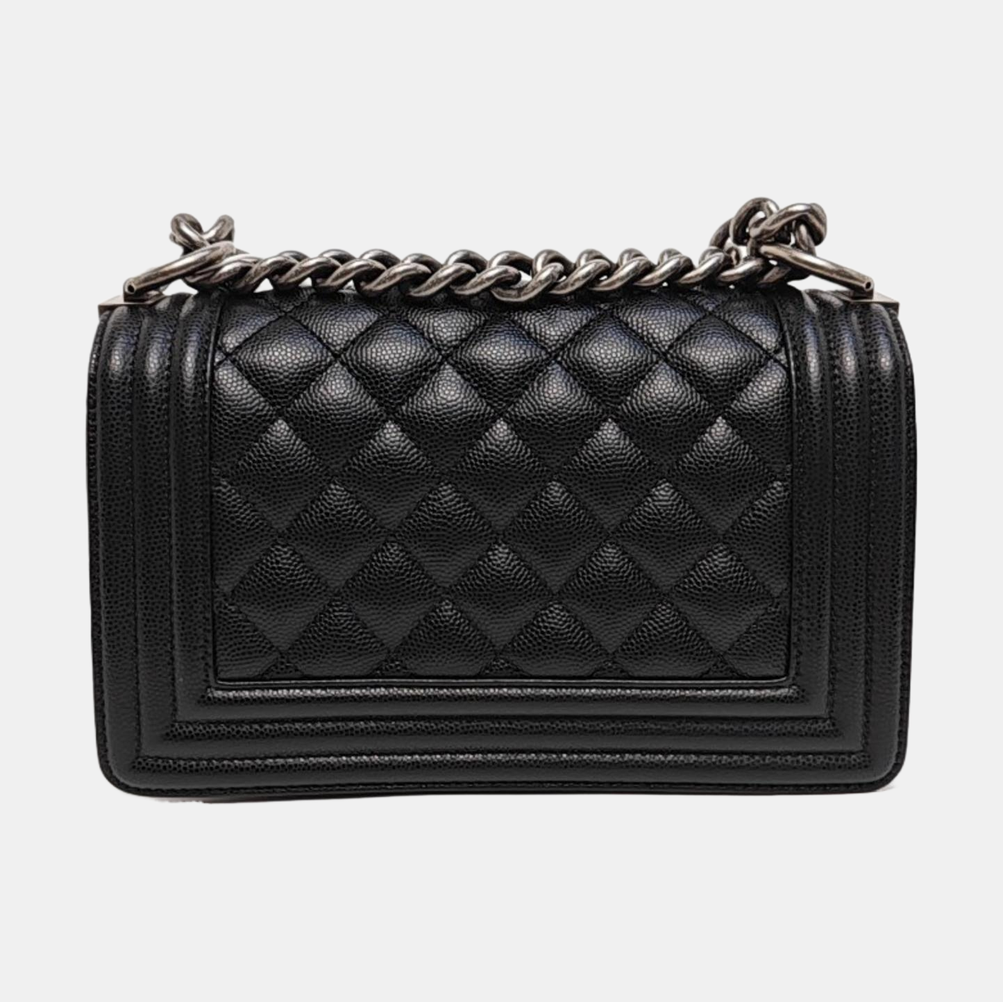BOY CHANEL Small Quilted Grained Calfskin Black