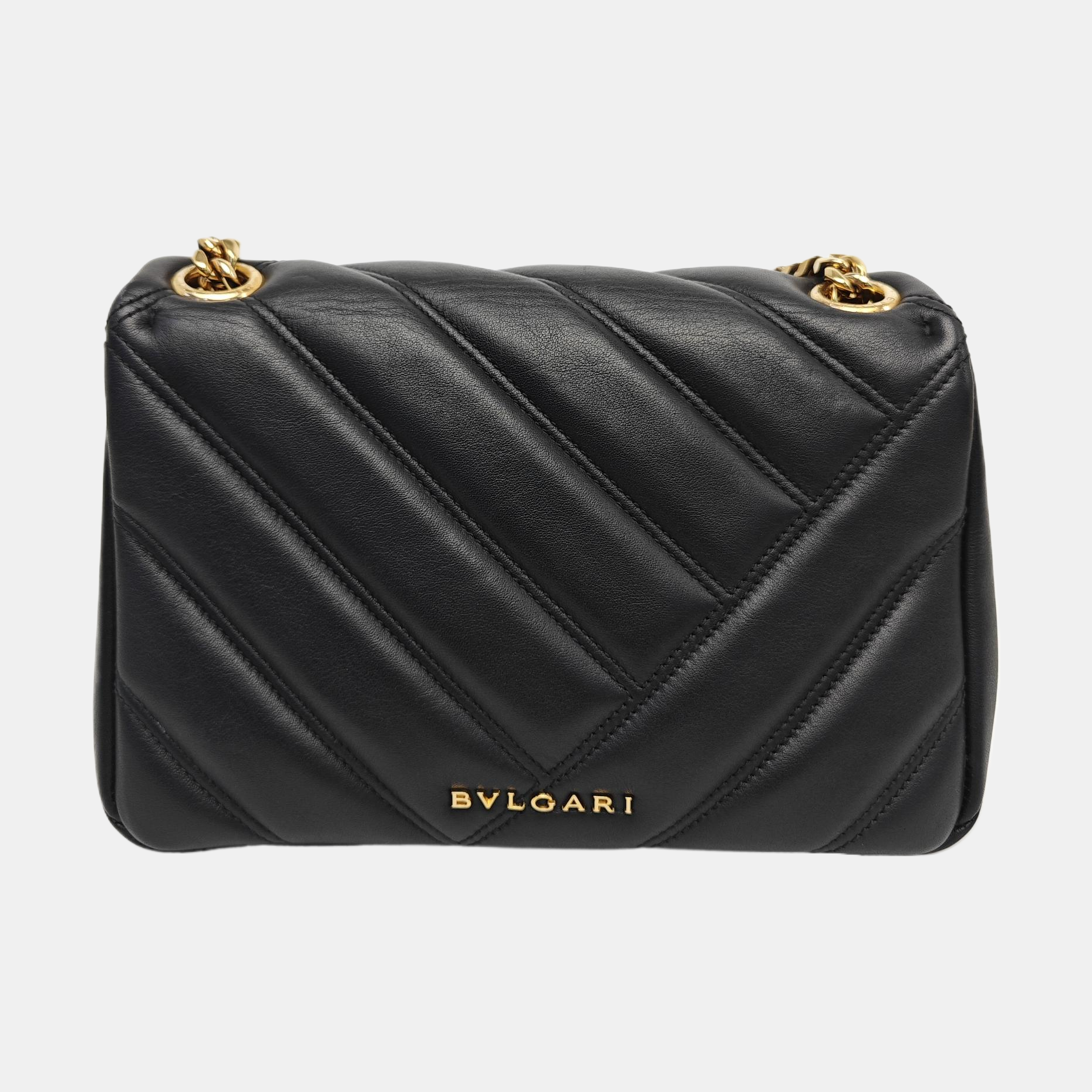 SERPENTI CABOCHON Small Quilted Calfskin Black