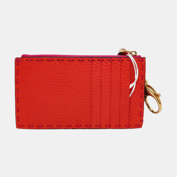 Calfskin Card Holder Red
