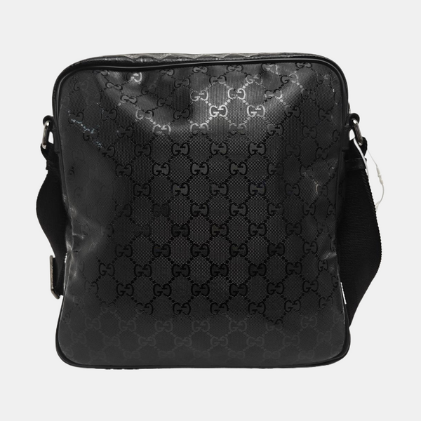 GG Imprime Messenger Monogram Coated Canvas Black