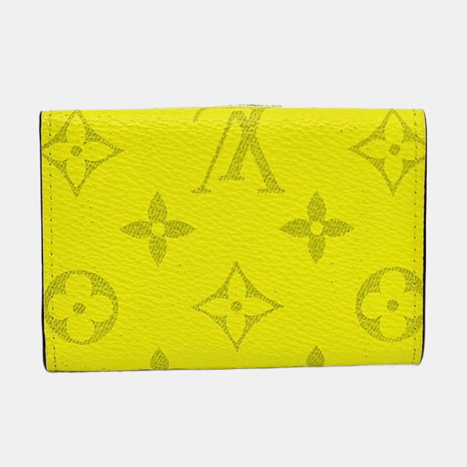 DISCOVERY Monogram Coated Canvas Yellow Card Holder