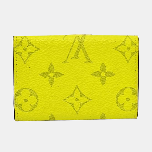 DISCOVERY Monogram Coated Canvas Yellow Card Holder