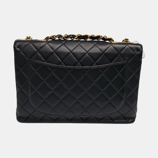 Large Quilted Lambskin Black