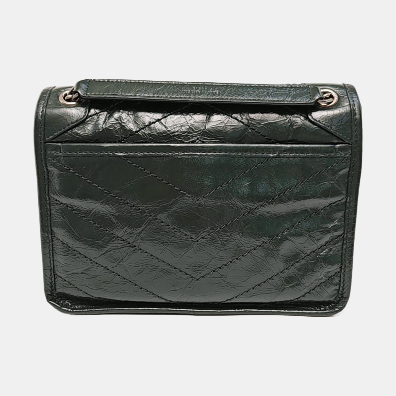 NIKI Small Chevron Calfskin Green