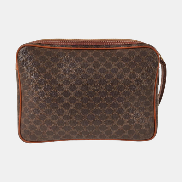 Authenticated pre-owned  MACADAM CLUTCHES Coated Canvas Brown - Clutch at Looply