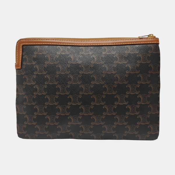 TRIOMPHE Small Coated Canvas Brown