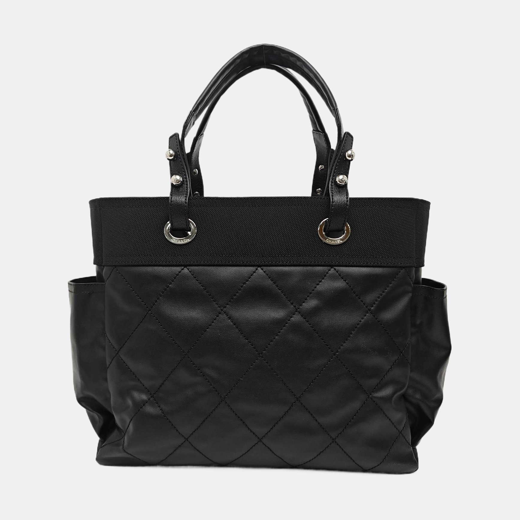 PARIS BIARRITZ Large Quilted Coated Canvas Black