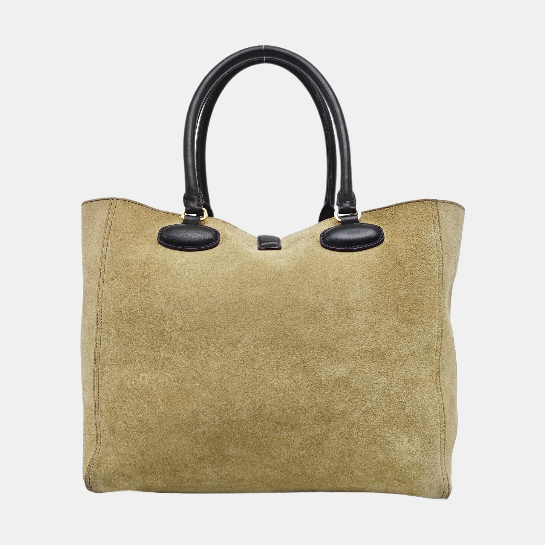 Suede Top Handle Bag Beige
