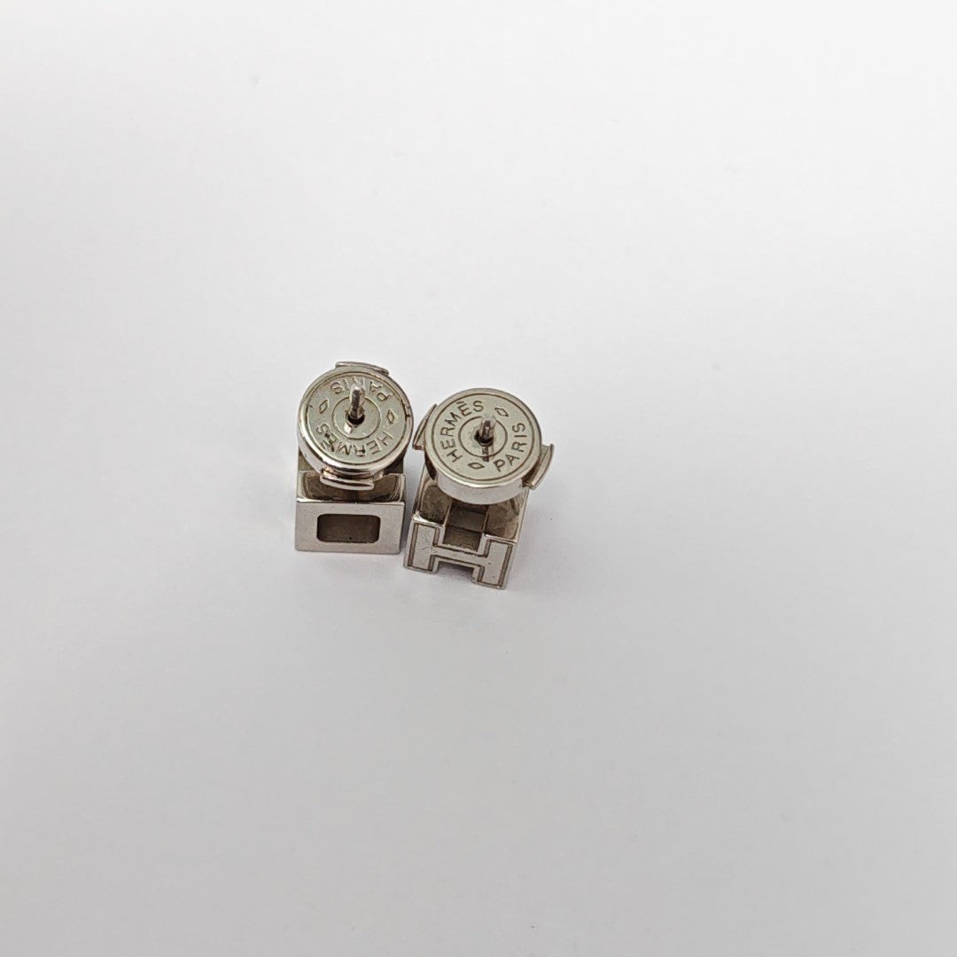 Cage D'h Metal Black Stud Earrings
