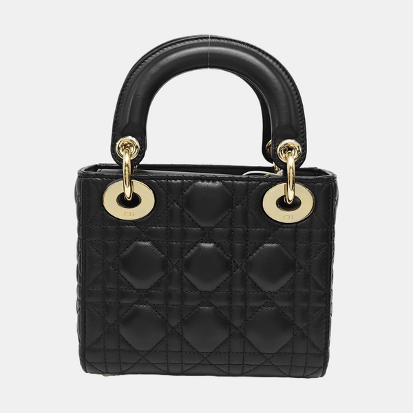 Lady Dior Mini Cannage Lambskin Black