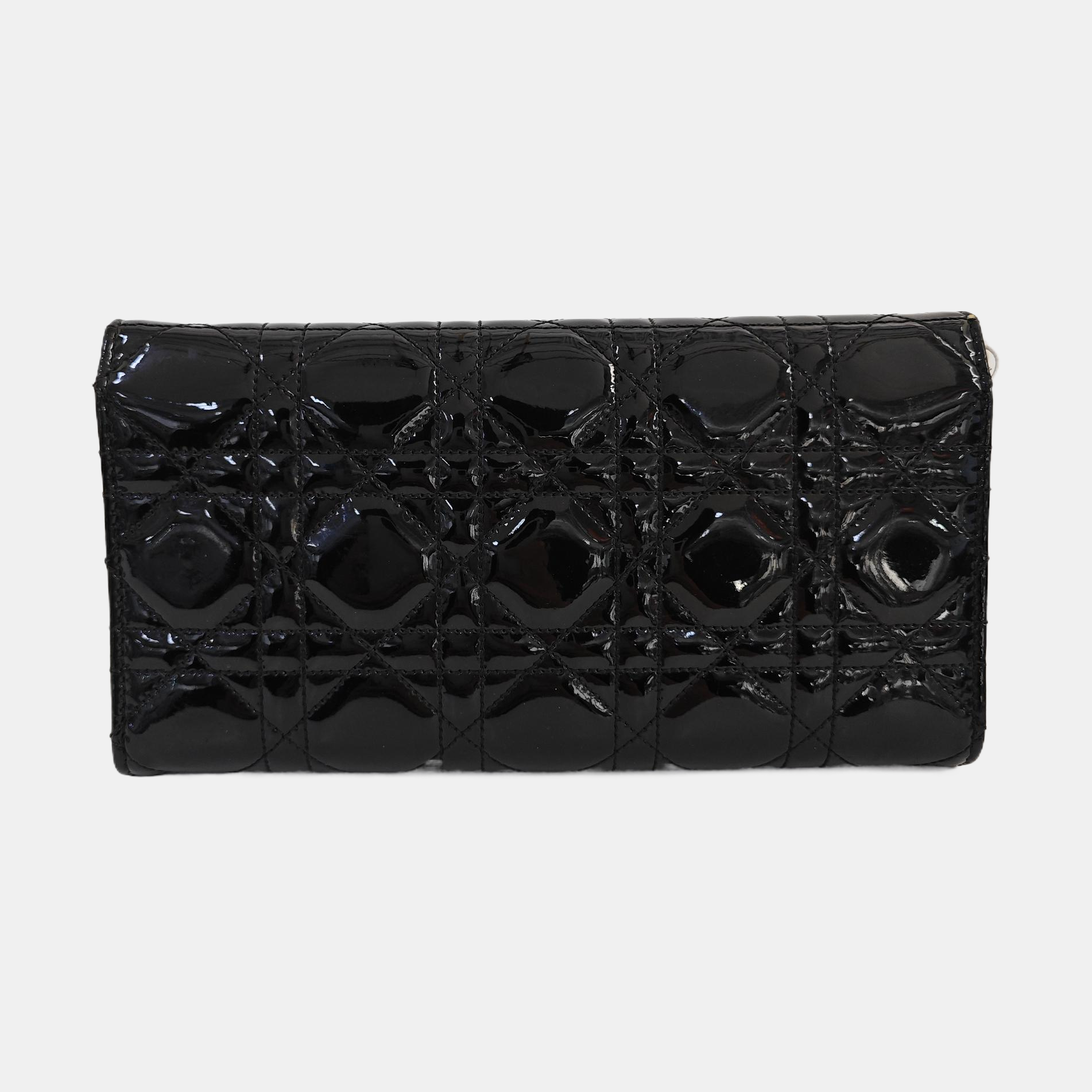 Miss Dior Cannage Patent Leather Black