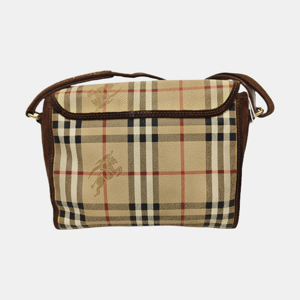 Coated Canvas Shoulder Bag Brown