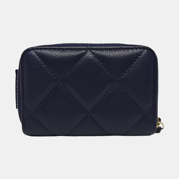 Quilted Lambskin Wallet Blue
