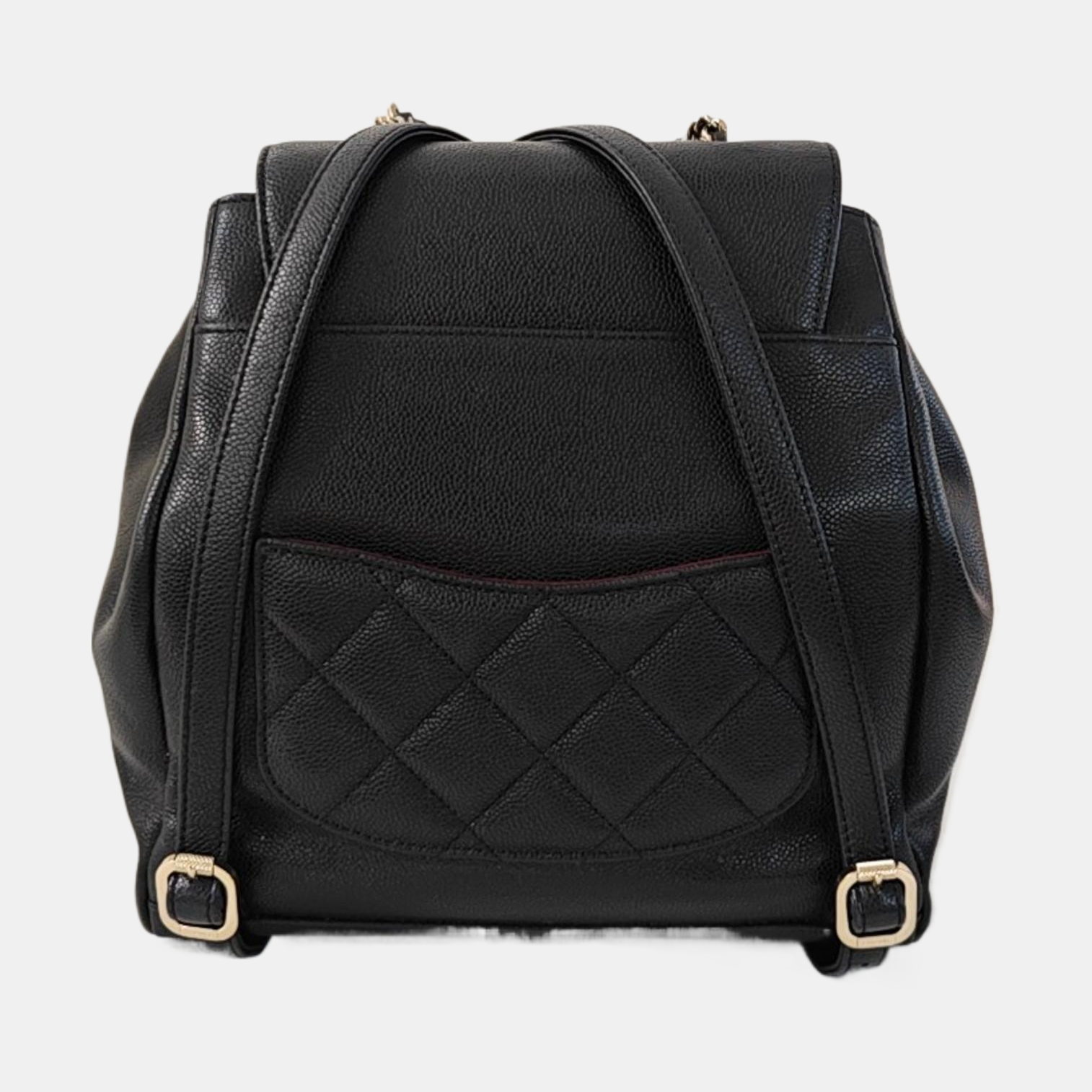 BUSINESS AFFINITY Medium Quilted Grained Calfskin Black